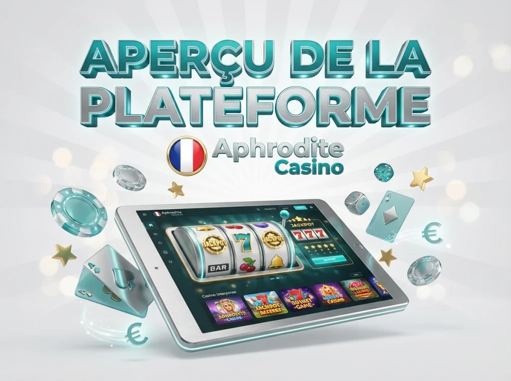 A tablet is shown in the foreground displaying an active slot machine interface with a jackpot result.